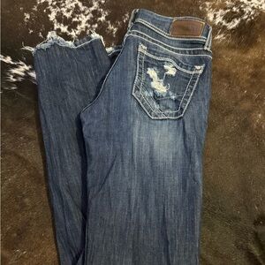 BKE Women's Boot Cut Jeans - Dark Blue